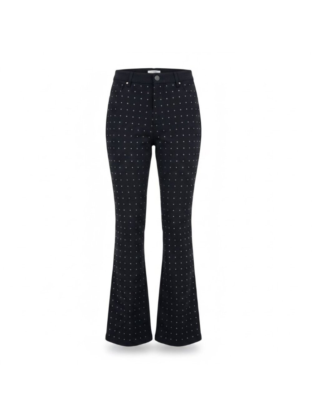 Pretty Garbage Womens Black Cotton Wide-Leg Studded Pants With Pockets Size S
